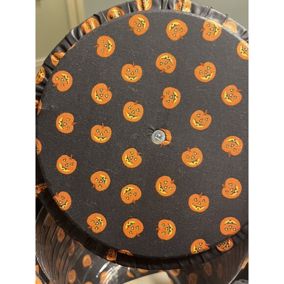 Longaberger Pumpkin Fall Stem Lid Basket Jack O' Lantern Liner Protector Combo - Picture 9 of 15